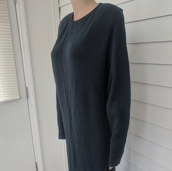 80s Merino Wool Sweater Dress Basic Gray Ambria M - Picture 7 of 7